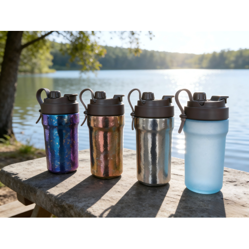 Icy Floral Pattern Titanium Portable Cup